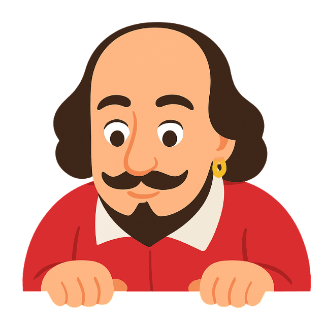 Shaky mascot looking down